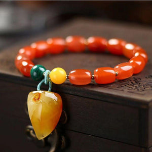 Pulsera de cera de abeja de Ónix color anaranjado