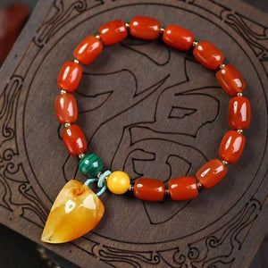 Pulsera de cera de abeja de Ónix color anaranjado