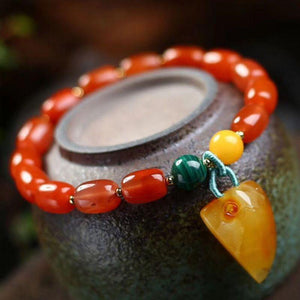 Pulsera de cera de abeja de Ónix color anaranjado