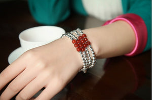 Pulsera de Ágata con acabado de plata