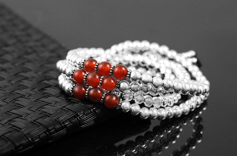 Pulsera de Ágata con acabado de plata