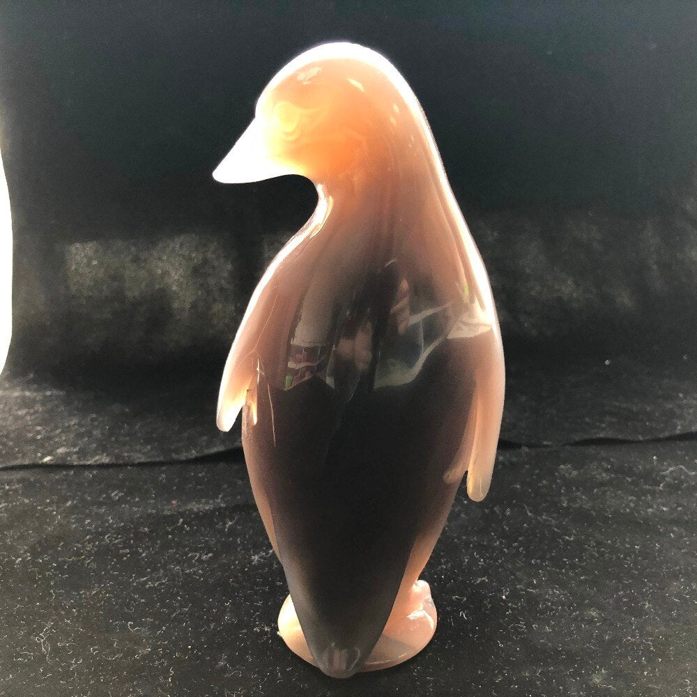Geoda en forma de pingüino con Ágata natural