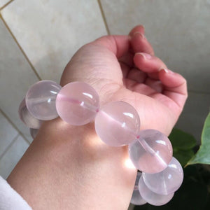Pulsera de perlas de cuarzo rosa