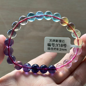 Brazalete con perlas de fluorita con variaciones de color