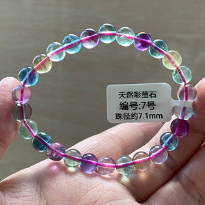 Brazalete con perlas de fluorita con variaciones de color