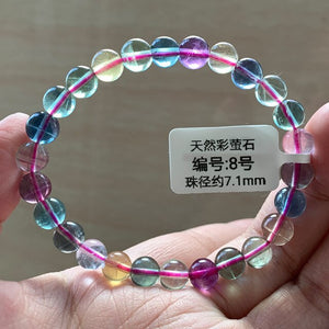 Brazalete con perlas de fluorita con variaciones de color