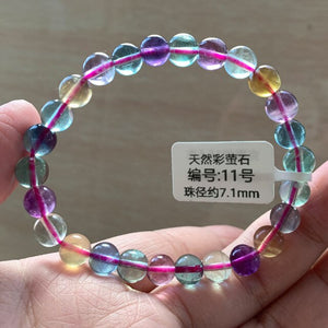 Brazalete con perlas de fluorita con variaciones de color