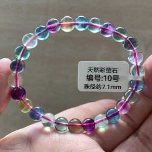 Brazalete con perlas de fluorita con variaciones de color