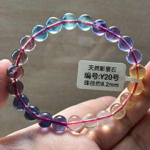 Brazalete con perlas de fluorita con variaciones de color