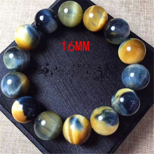 Pulsera de color de Ojo de tigre azul/oro natural